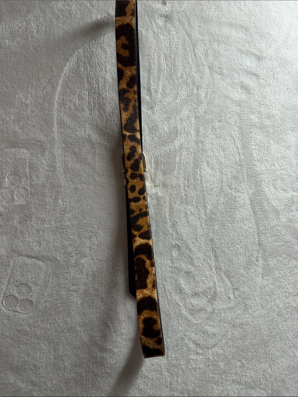 Michael Kors Leopard Haircalf Belt with Gold-Tone Buckle